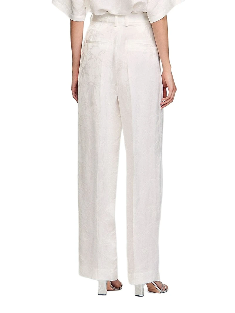 Jacquard Flowers Trousers