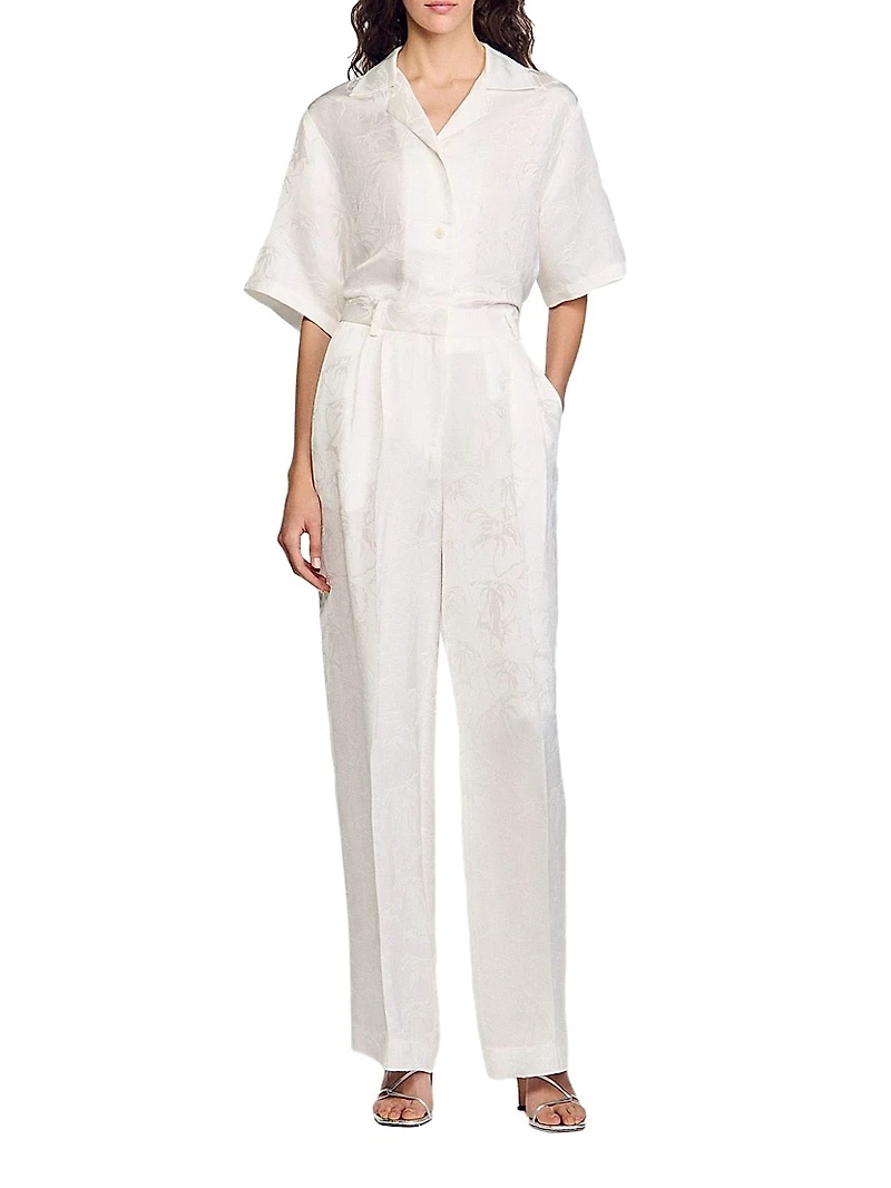 Jacquard Flowers Trousers