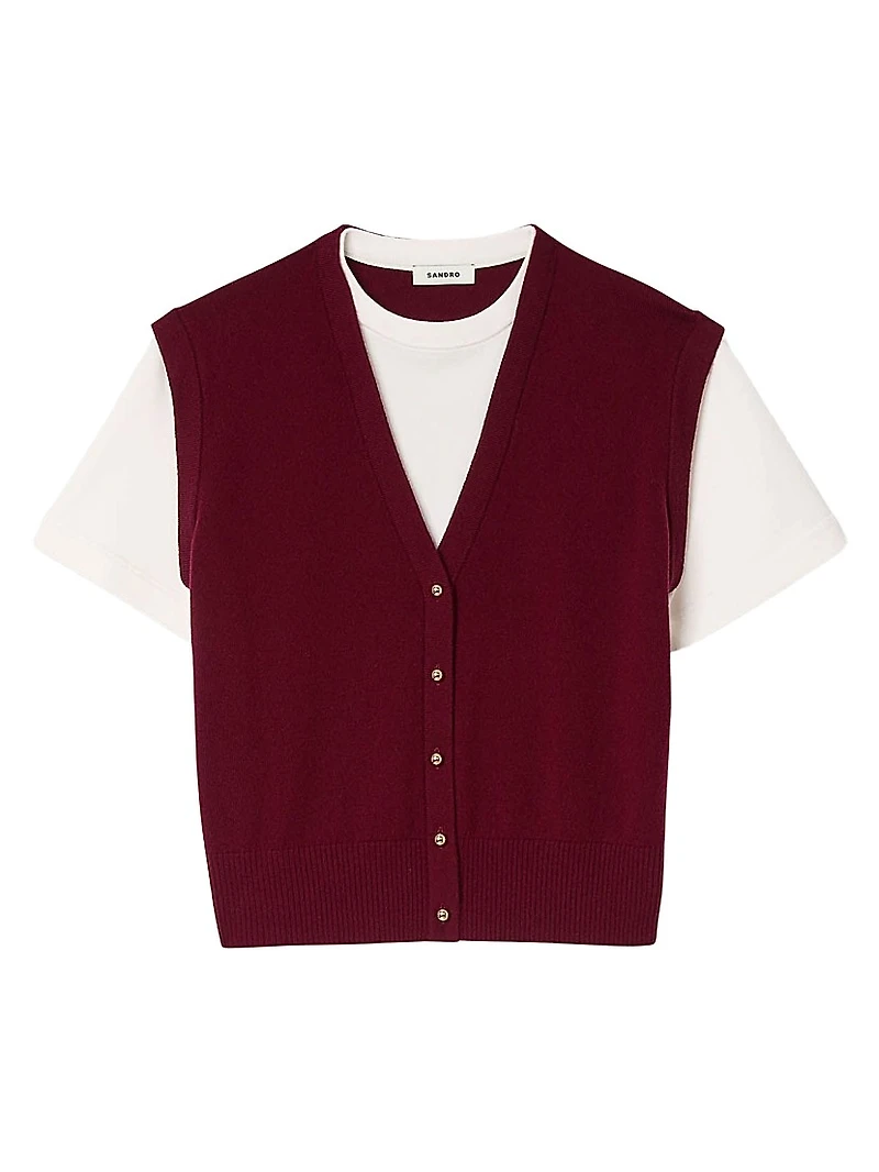 Two-Tone Wool and Cashmere Sweater