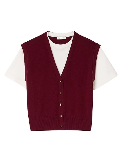 Two-Tone Wool and Cashmere Sweater