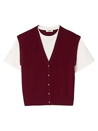 Two-Tone Wool and Cashmere Sweater