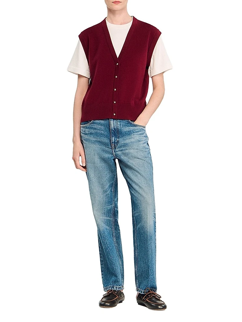 Two-Tone Wool and Cashmere Sweater