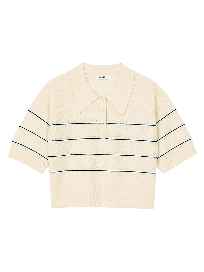 Cropped Striped Knitted Sweater