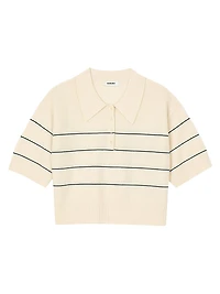 Cropped Striped Knitted Sweater