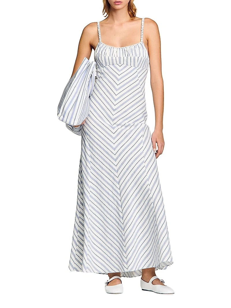 Stripy Maxi Dress with Straps