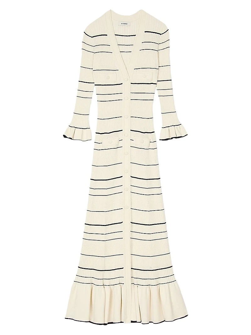 Stripy Knit Midi Dress