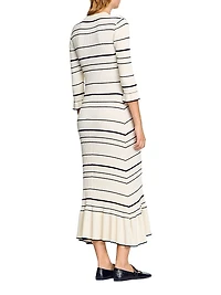Stripy Knit Midi Dress