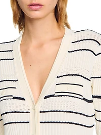 Stripy Knit Midi Dress