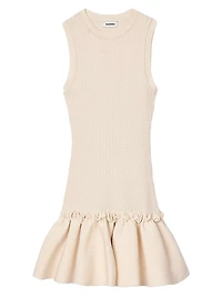 Mini Knit Dress with Ruffle