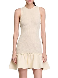 Mini Knit Dress with Ruffle