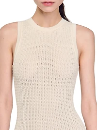 Mini Knit Dress with Ruffle