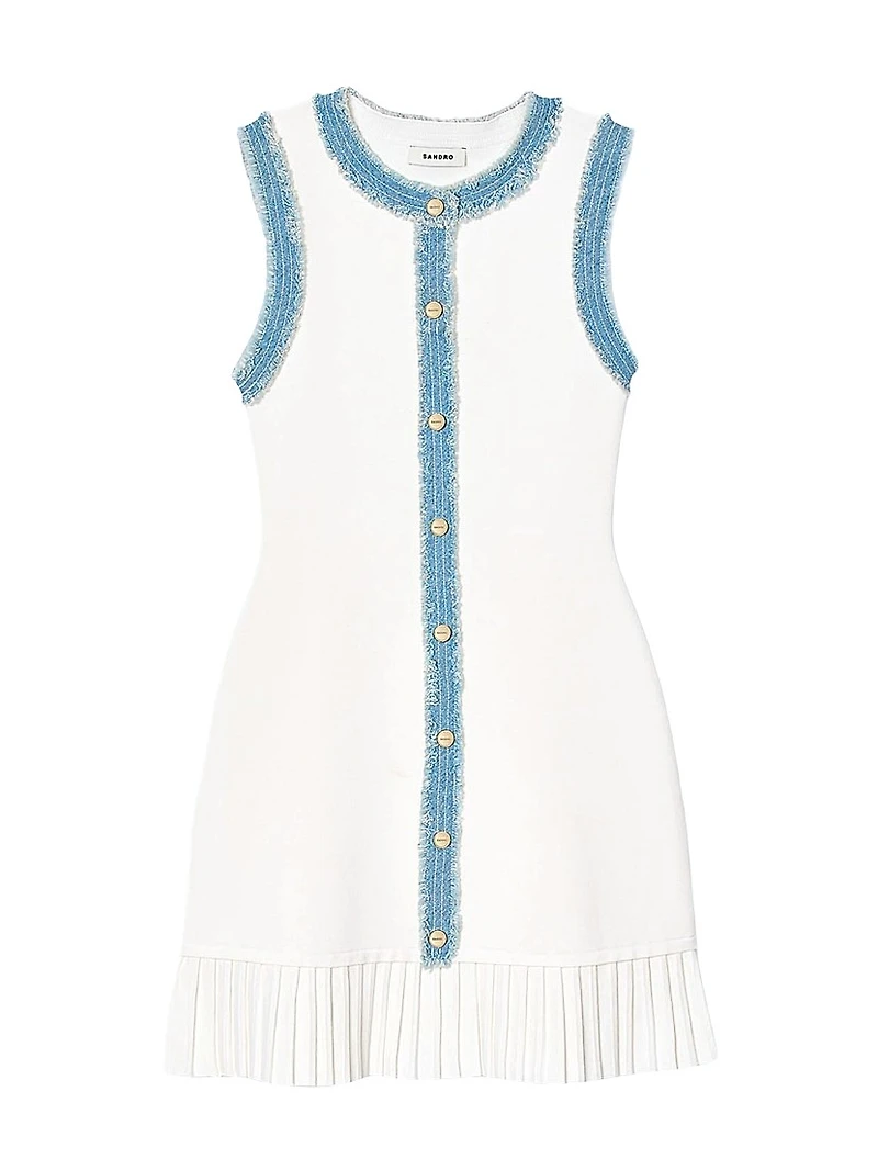Mini Knit Dress with Ruffle