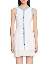 Mini Knit Dress with Ruffle