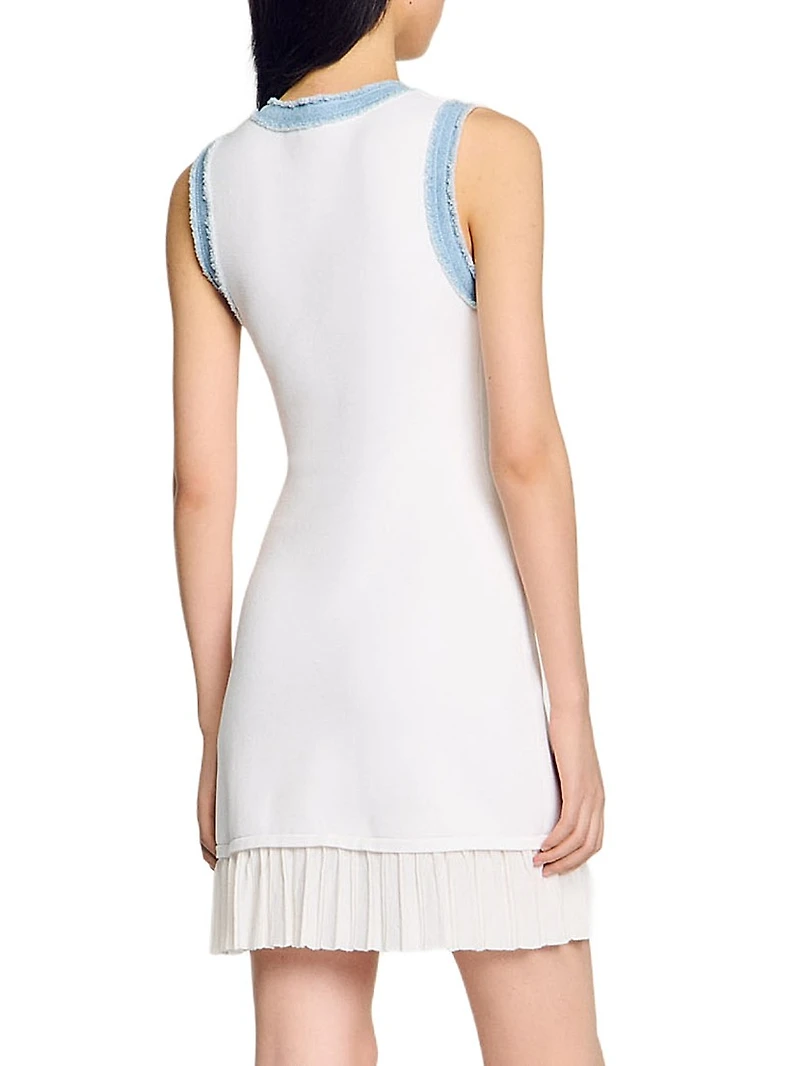 Mini Knit Dress with Ruffle