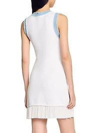 Mini Knit Dress with Ruffle