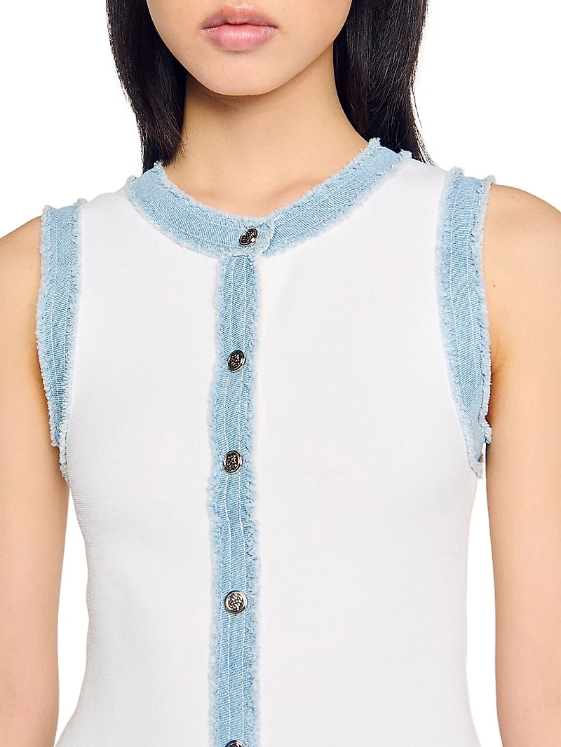 Mini Knit Dress with Ruffle