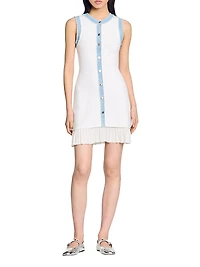 Mini Knit Dress with Ruffle