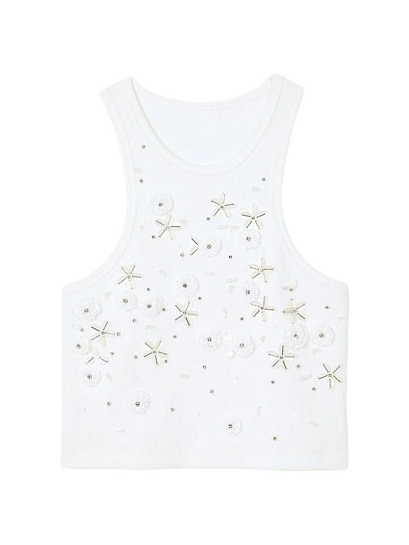Beaded and Rhinestone Tank Top