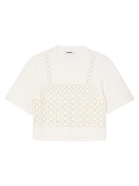 Beaded Cropped T-Shirt