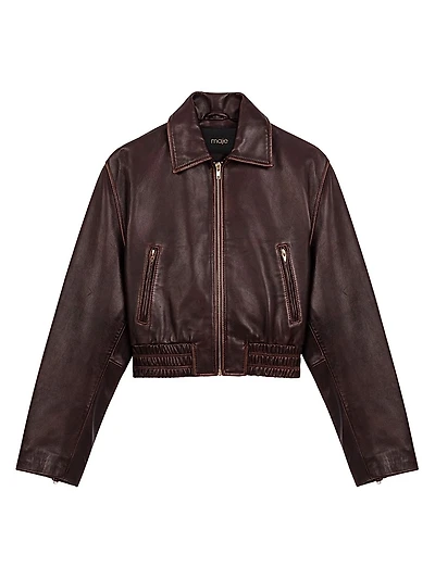 Vintage Leather Cropped Jacket