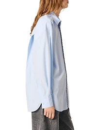 Poplin Shirt with Rhinestones