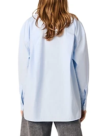 Poplin Shirt with Rhinestones