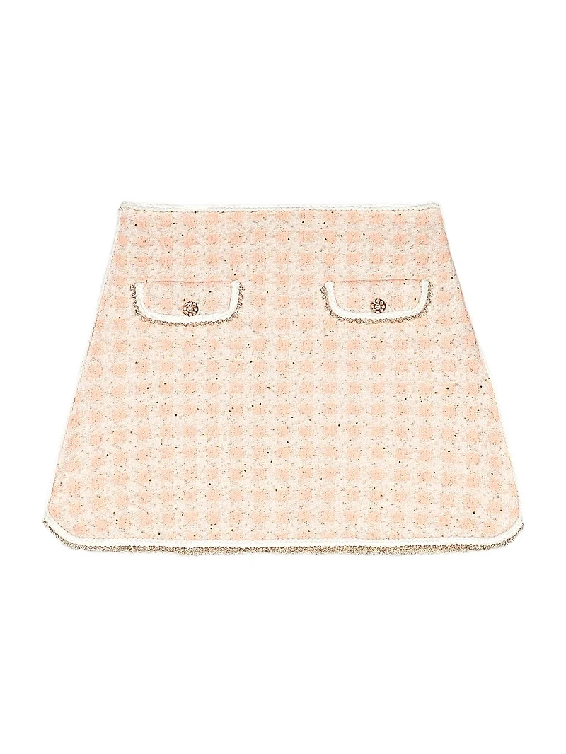 Short Tweed-Effect Knit Skirt
