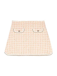 Short Tweed-Effect Knit Skirt