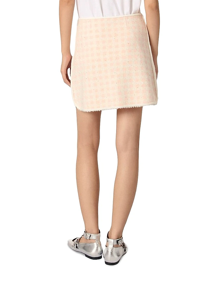 Short Tweed-Effect Knit Skirt