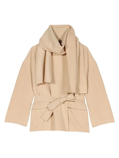 Double-Faced Coat with Scarf