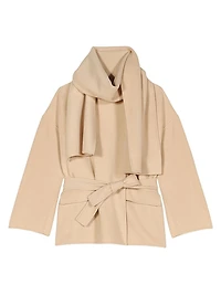 Double-Faced Coat with Scarf