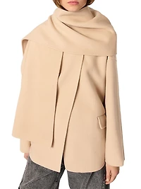 Double-Faced Coat with Scarf