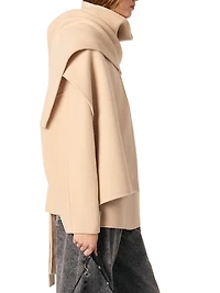 Double-Faced Coat with Scarf