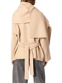 Double-Faced Coat with Scarf