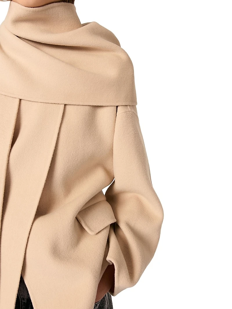 Double-Faced Coat with Scarf