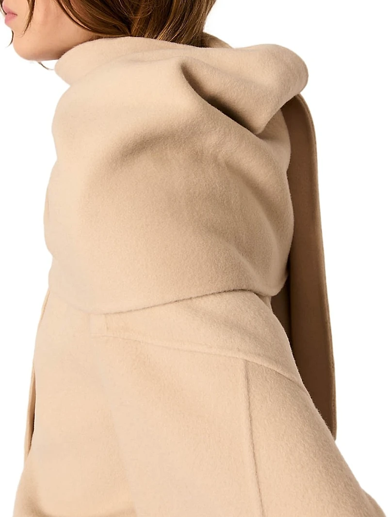 Double-Faced Coat with Scarf