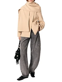 Double-Faced Coat with Scarf