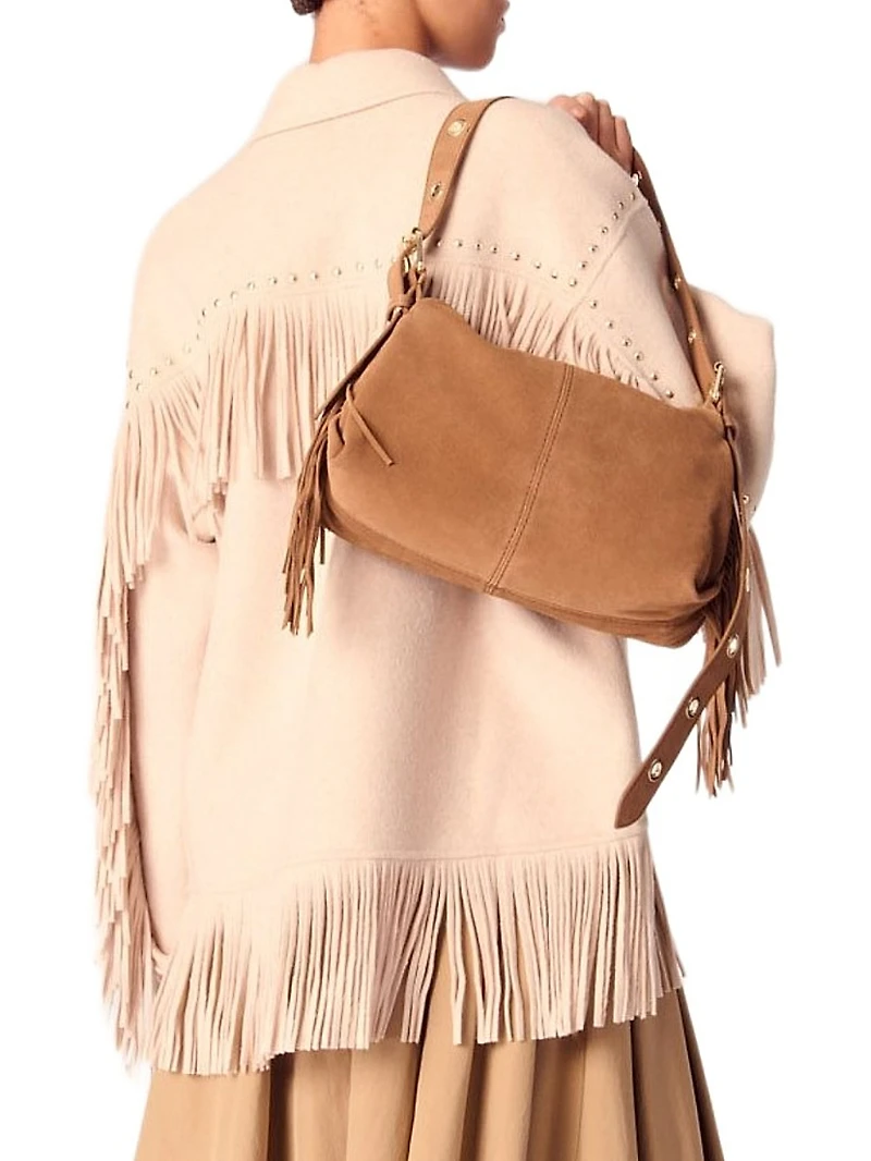 Double-Breasted Fringed Coat