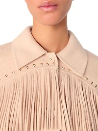 Double-Breasted Fringed Coat