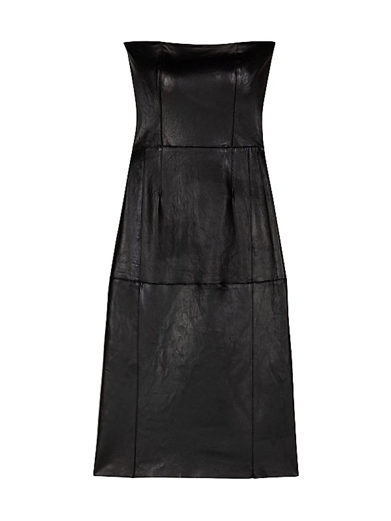 Bustier Leather Midi Dress