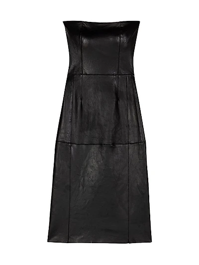 Bustier Leather Midi Dress