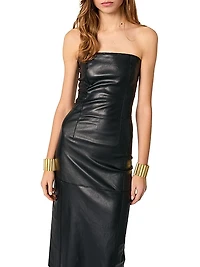 Bustier Leather Midi Dress