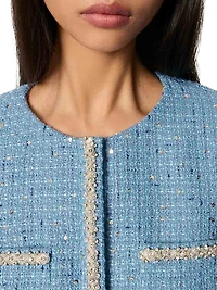 Short Sequin Tweed Jacket