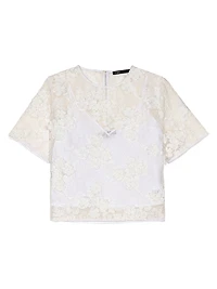Embroidered Short-Sleeved Top