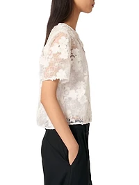 Embroidered Short-Sleeved Top