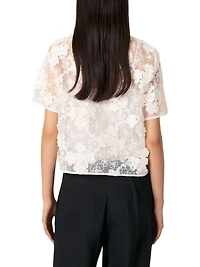 Embroidered Short-Sleeved Top