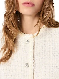 Sequin Sleeveless Tweed Jacket