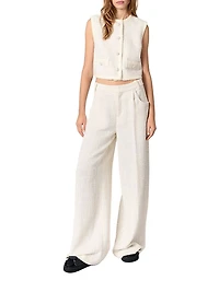 Sequin Sleeveless Tweed Jacket