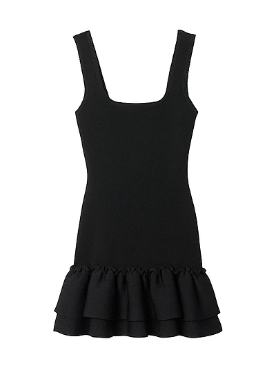 Mini Knit Dress with Ruffles