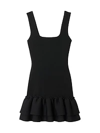 Mini Knit Dress with Ruffles